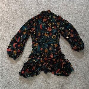 FARM Rio Multicolor Print Little Black Dress